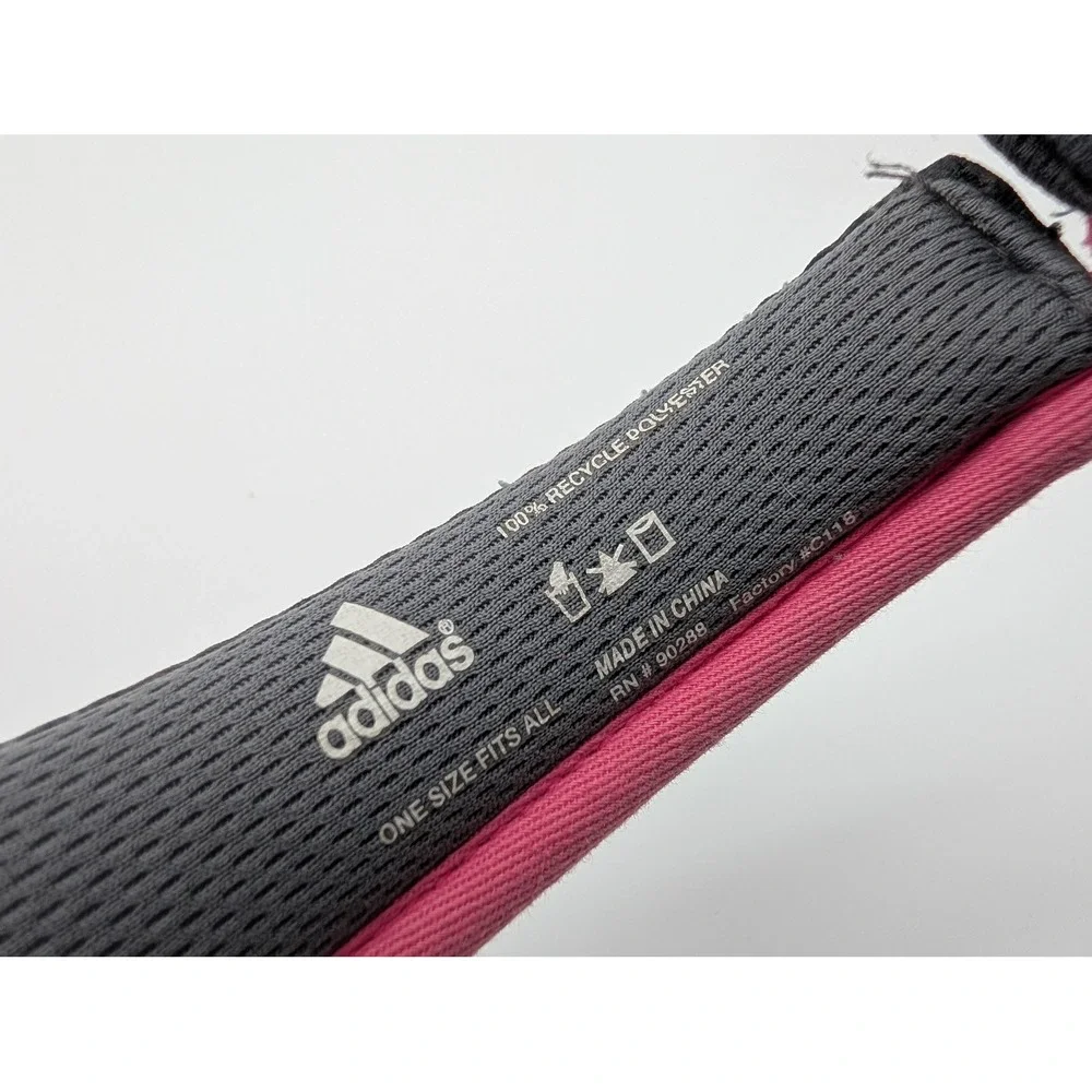 Adidas Climalite Visor Grey Plaid Pink Trim Recycled Polyester One Size OSFA